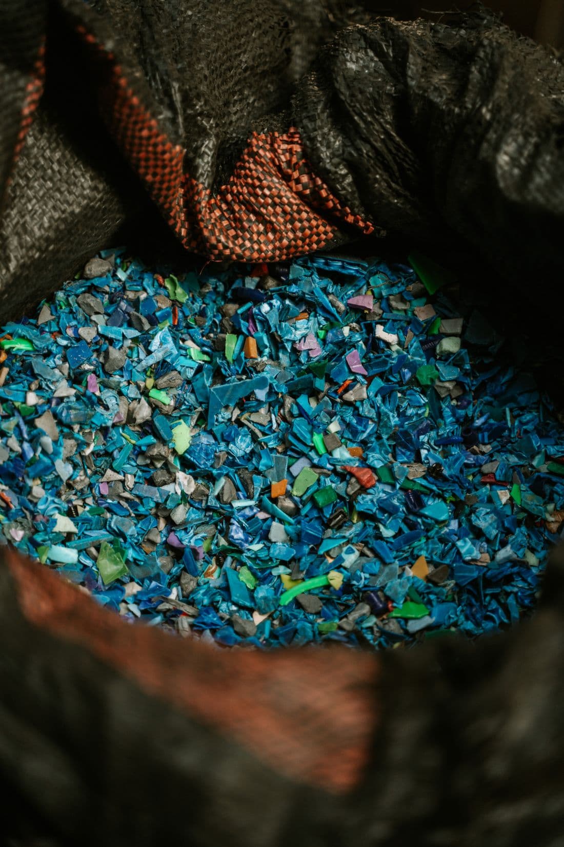 A mix of multi-coloured masterbatch pellets